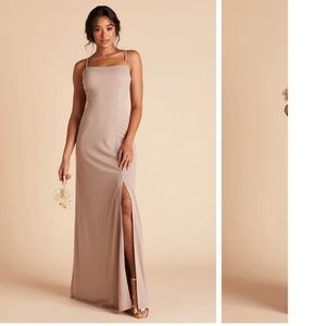 NWT BIRDY GREY CREPE BENNY DRESS IN TAUPE